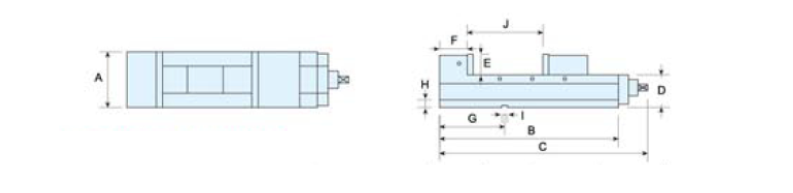 Универсальные мощного типа точные тиски MPV-L чертеж